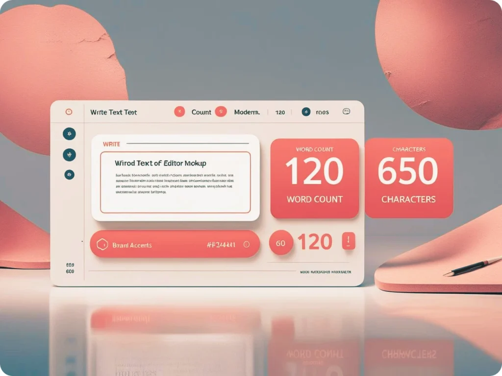 Infographic of Word and Character Counter tool showing word count and character count with live statistics